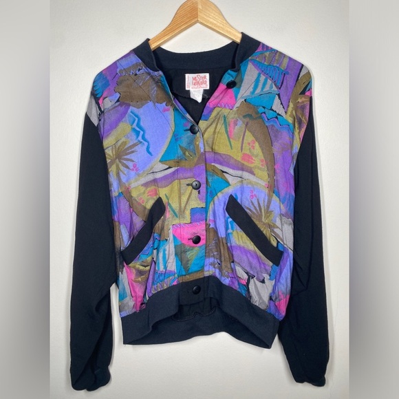 Vintage 80s/90s Made in Canada Mister Leonard Button Up Art Style Cardigan - Picture 2 of 5